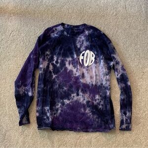 SOLD - fall out boy purple tie dye long sleeve hot topic tshirt